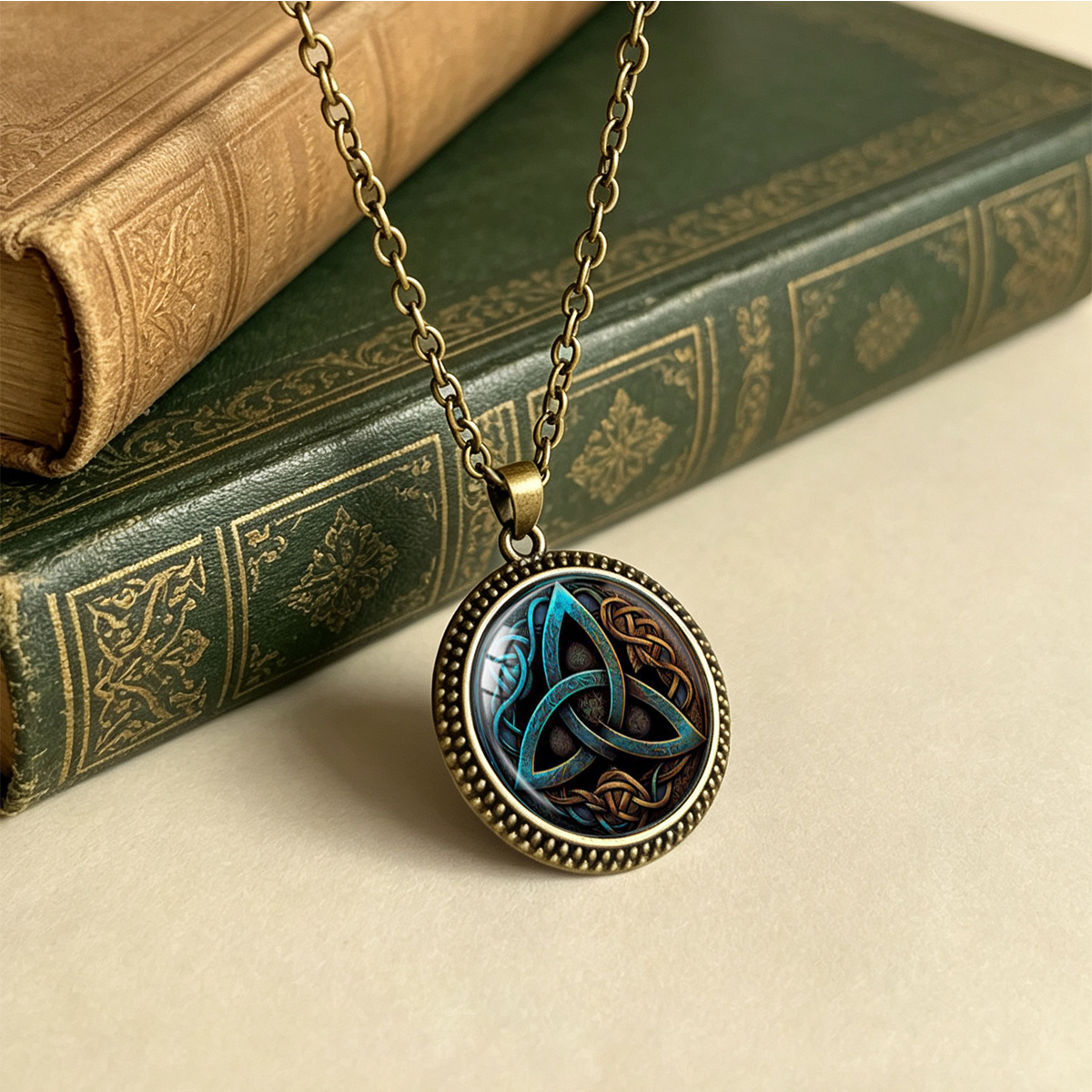 Distressed Celtic Triquetra Knot Totem Necklace