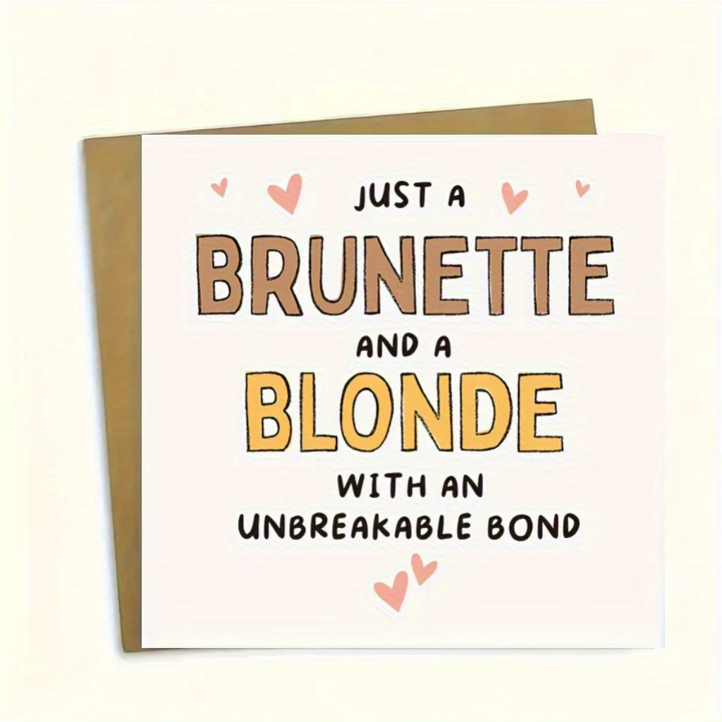 1 Best Friend Birthday Card, Stylish Heart-shaped Pattern Theme, Humorous Friendship Card Suitable For Anyone, English, High-quality Paper With Envelope, Birthday Greeting Card, For Anyone