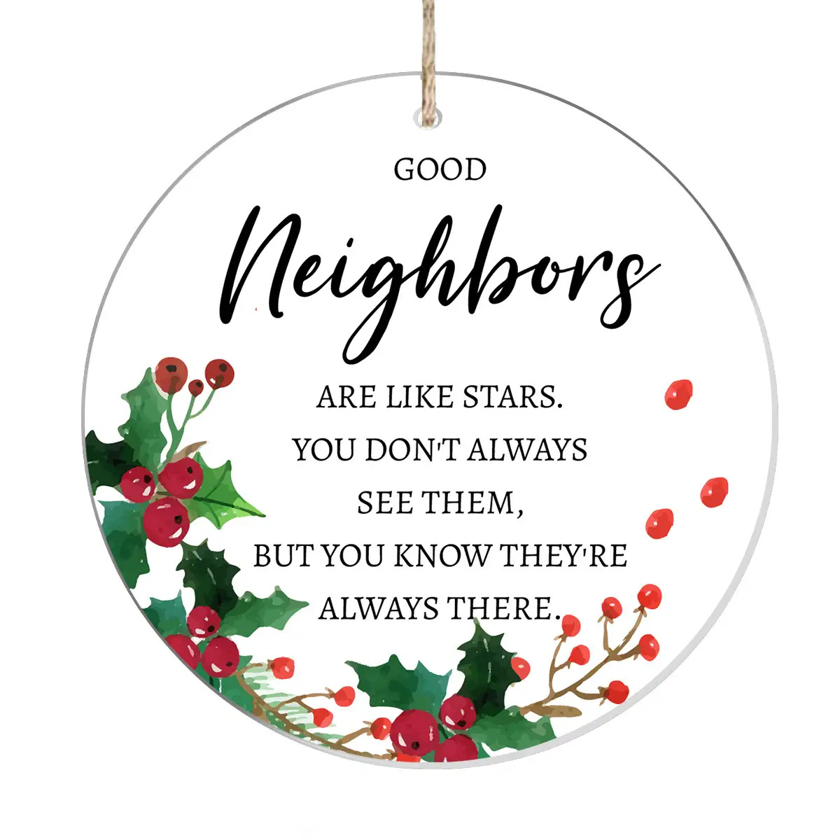TEMU 2d Flat - 2d, Flat, Universal, Home Decor, Classic Acrylic Christmas Decoration, Suitable For Neighbors - Various Room Hanging Decorations,