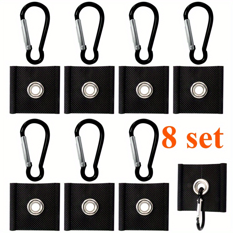 E-shop 8er-Pack Markisenhaken für 5/6mm, 7/8mm Piping Rail, Campinghaken mit S-Schnalle oder Ringschnalle, Zubehör für Wohnmobil, Caravan, Campingzelt,