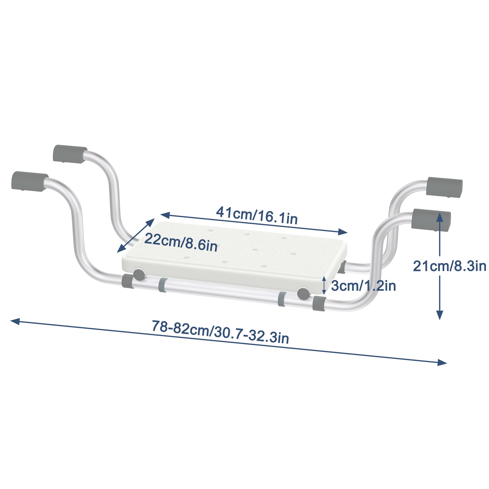 E-shop Badewannenbrett Badehocker verstellbarer Badewannenstuhl mit Sitz Haltegriff