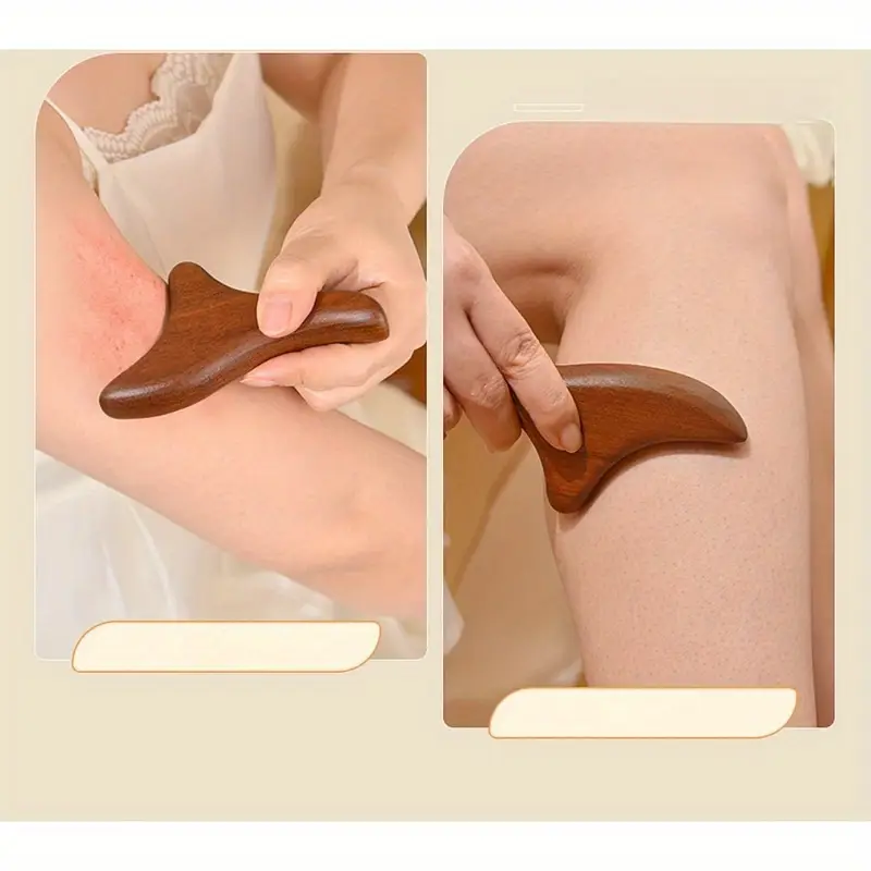 sandalwood triangular massage stick battery free acupressure shoulder and neck meridian pressing tool portable relaxer handheld durable construction essential for self care Product details 4