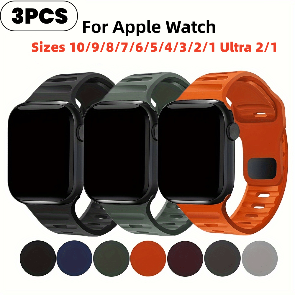 

3pcs Silicone Sport Bands For Apple Watch - Waterproof, Quick-dry, 38/40/41/42mm To 49/45/44/42/46mm - Comfortable & , For Iwatch Series Se/10/9/8/7/6/5/4/3/2