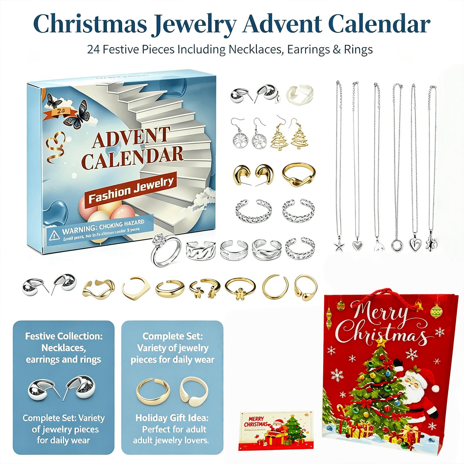 2026 Christmas Countdown Calendar, 24 Grid Gift Accessories
