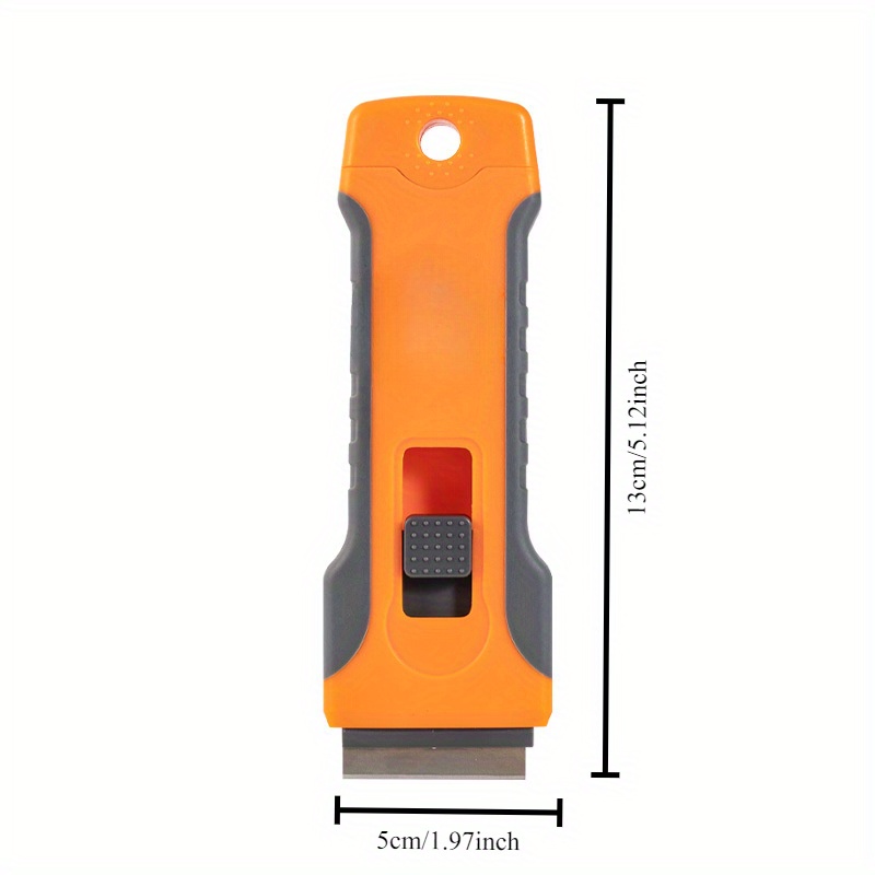 Herramienta de Limpieza Multifuncional con 10 Cabezales Intercambiables; Diseño de Empuñadura Naranja Ideal para Raspar Pintura, Construcción Antideslizante Perfecta para Eliminar Grasa de Cocina, Residuos de Comida y Limpiar Juntas de Azulejos. Incluye Cuchillas Reemplazables, Convirtiéndola en un