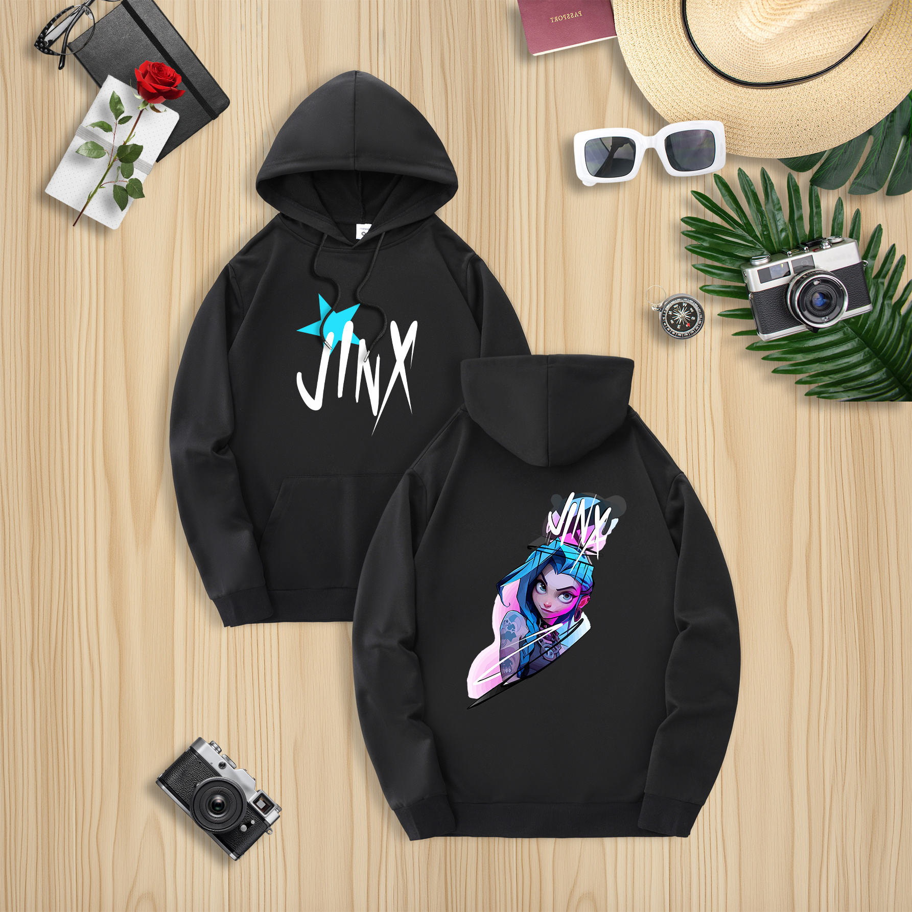 

-themed Hoodie - Vibrant Cartoon Print, Soft Polyester, Long Sleeve, For All , Character Design, , Anime Enthusiasts