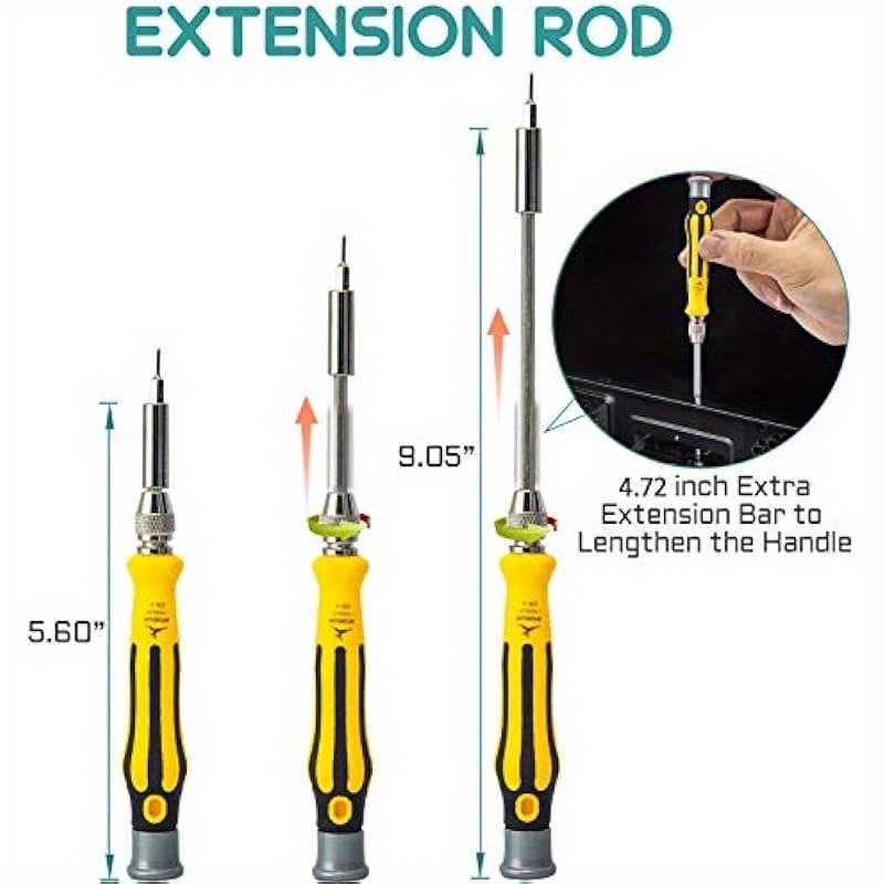 46 in 1 precision electronic screwdriver set   magnetic professional repair tools kit with extension bar and tweezers Product details 1