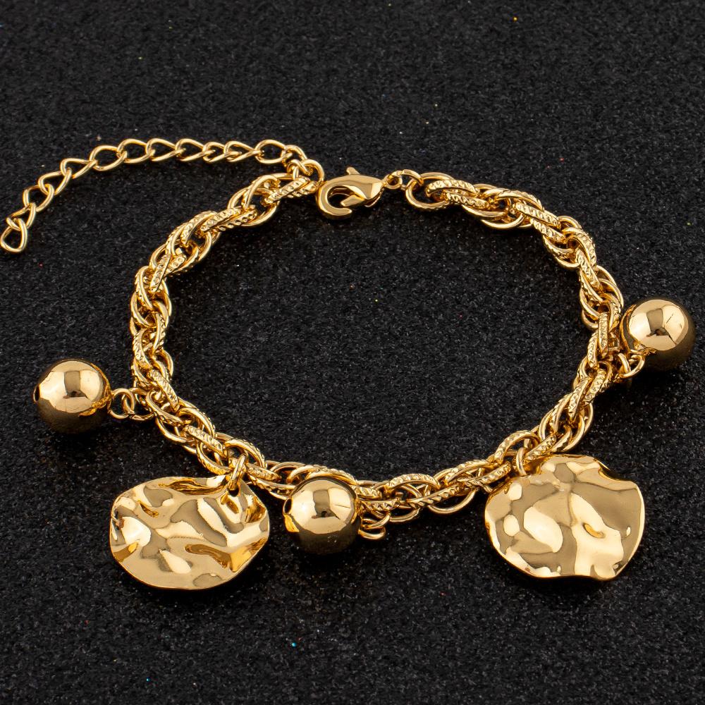 TEMU 1pc Pulsera de Moda con Dije Circular Texturizado de Acero Inoxidable - Cadena Ajustable con Diseño Vintage y Moderno, Joyería Única para Regalo