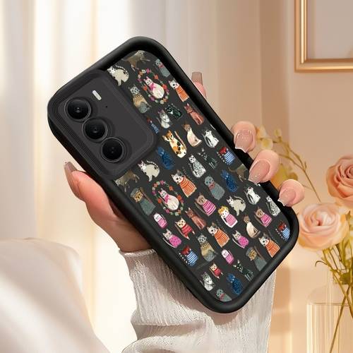 Phone Case: Cat Cartoon Minimalist Trendy TPU Shockproof Fashion Phone Case for Realme C75 4 73, C 67 4 65 4 63 4G, 15 Pro, 15T, 14x, 13 5G, 12, 12 , Plus, C11(2020) 4 75x, C75, C71 4G Phone Case