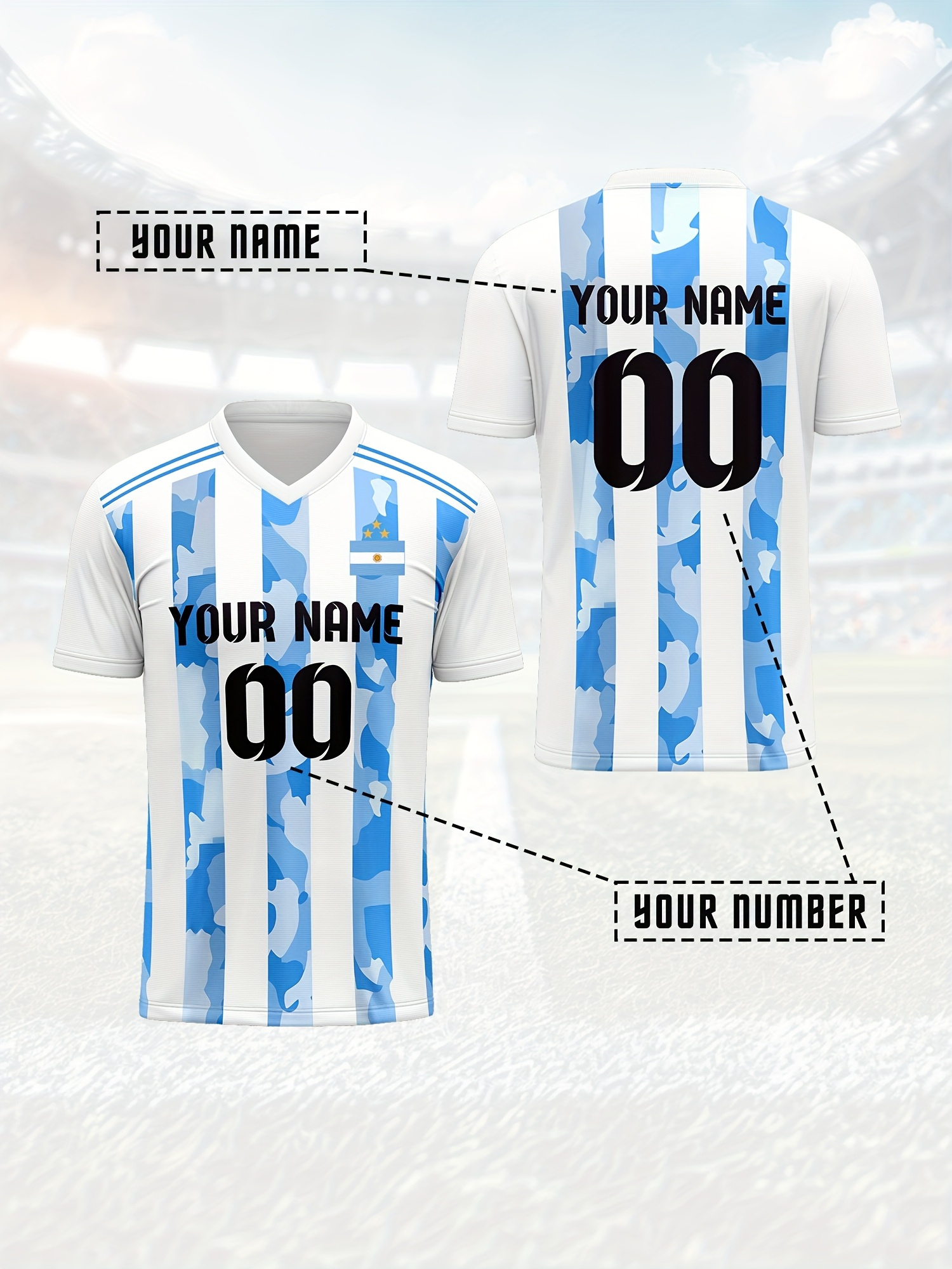 argentina v neck football jersey is sporty comfortable and well fitting personalized     suitable for parties and summer  