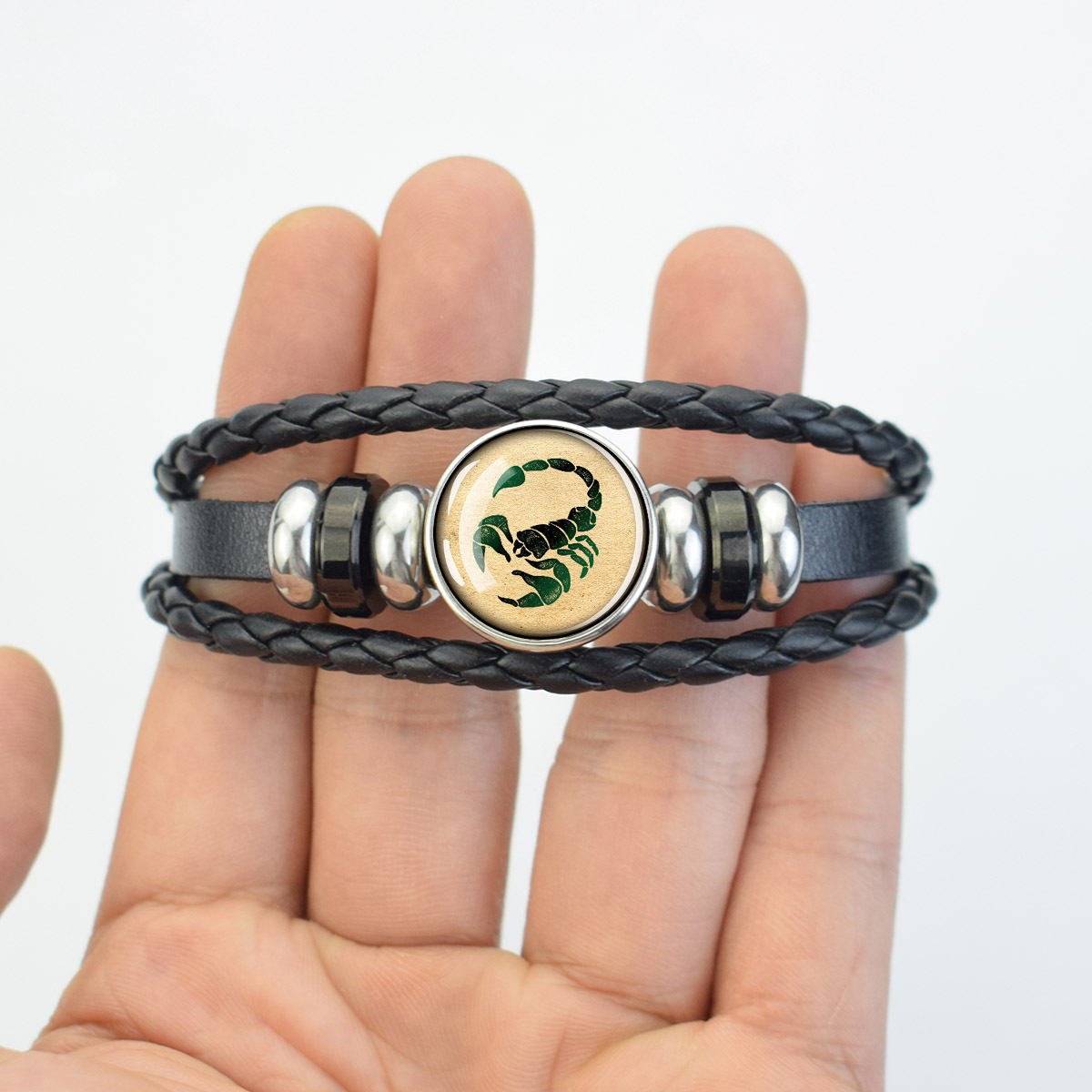 TEMU 1pc Yellow Zodiac Bracelet In Premium Pu, Accented With Glossy Glass Details And A Sleek Clasp - A Perfect Accessory For Casual Attire.