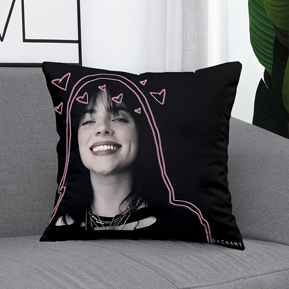 TEMU 2d Flat - 1 Piece Of A Two-dimensional Flat Printed Pillowcase Featuring The Elis- Design, Measuring 45.7cm By 45.7cm. This Multi-sized Square