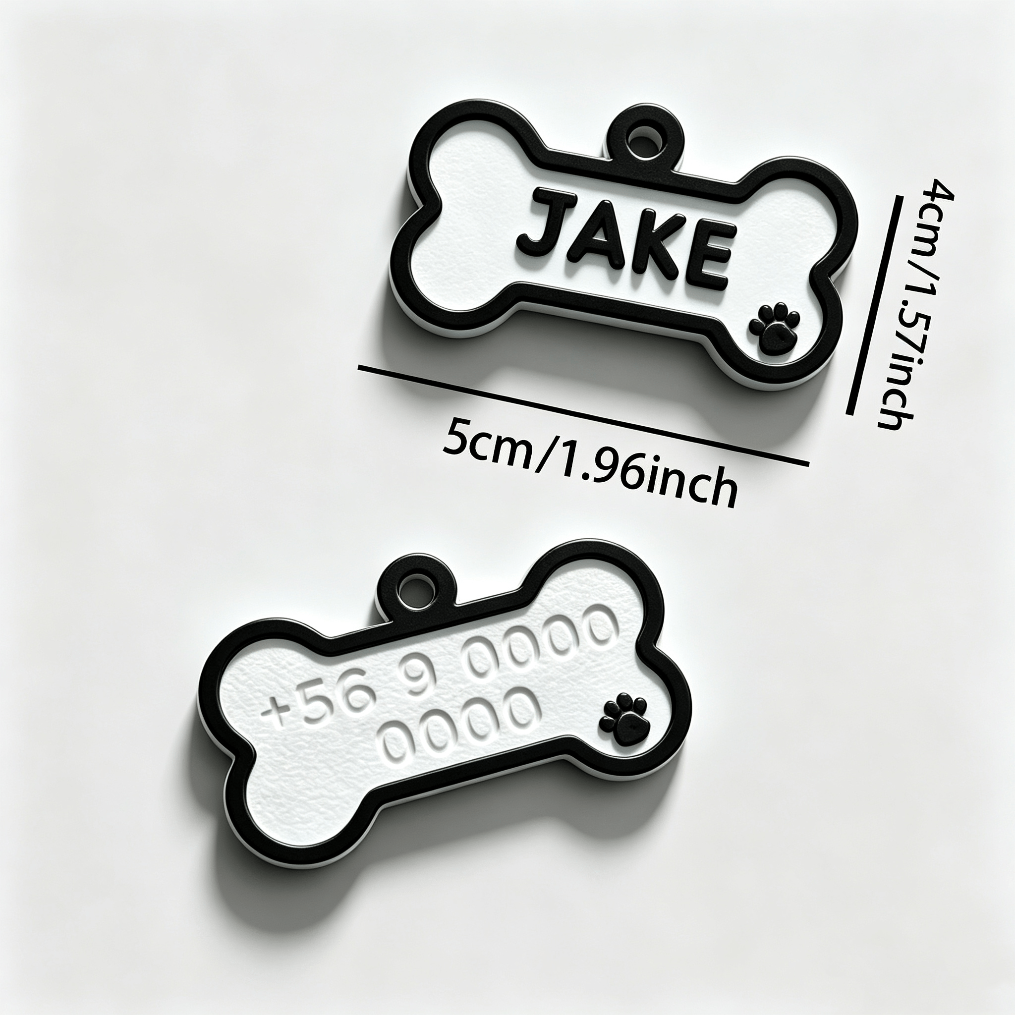 personalized bone-shaped dog tag, customizable engraved pet id tag, including name and phone number, anti-loss name tag, suitable for   collars Product details 2
