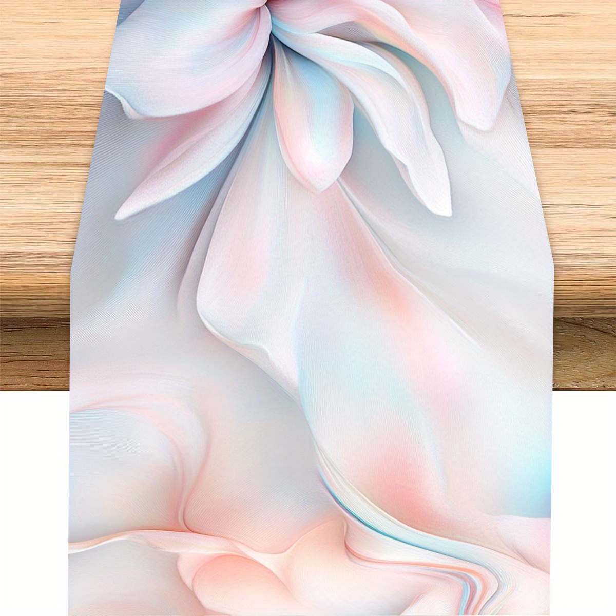 

Pink Gradient Floral Table Runner - Day & Cozy Gatherings, Polyester, Square Shape, Flower Decorations