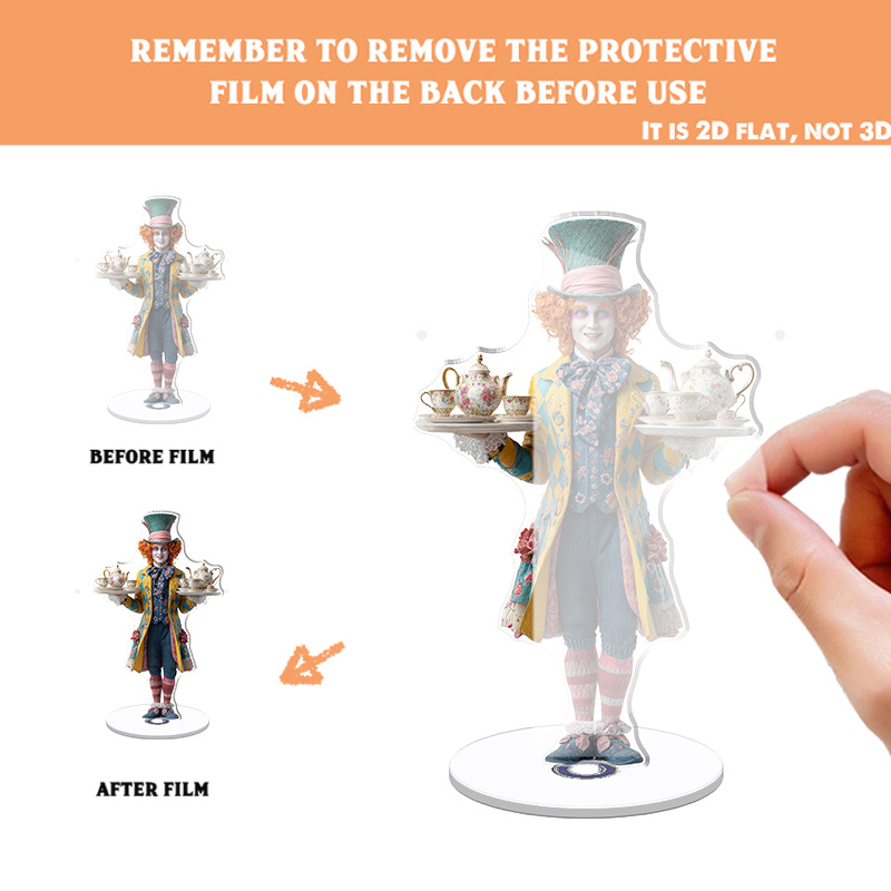 2d flat 1pc rotatable acrylic desktop decoration   sculpture with ornate teapots for office study living room collectible figurines