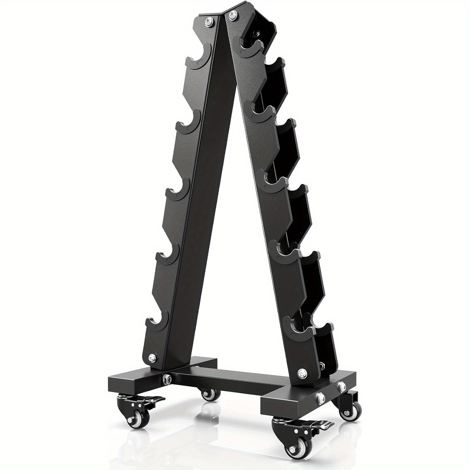 TEMU scaffale porta manubri a 5 ripiani con ruote bloccabili - Supporta fino a 440LB, per l'organizzazione dell'attrezzatura del palestra , dotato di