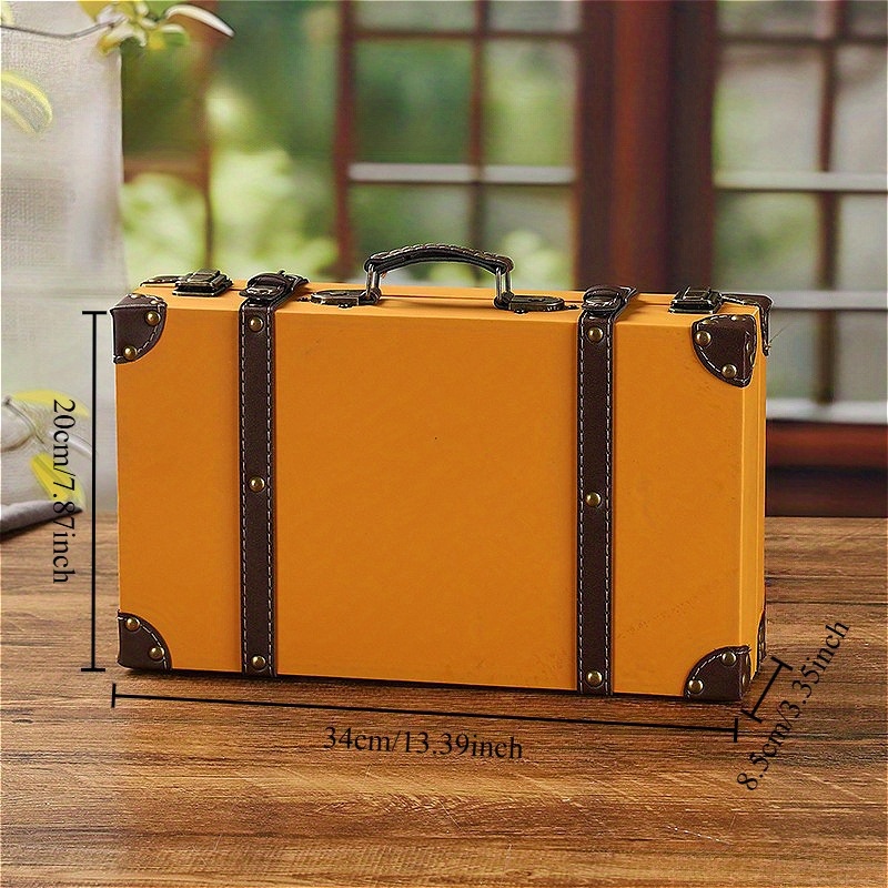 TEMU Vintage Exquisite Wooden Suitcase - Storage For Various Small Items - Suitable For - Ornament Storage - Indoor Ornaments - Decorative - Toy