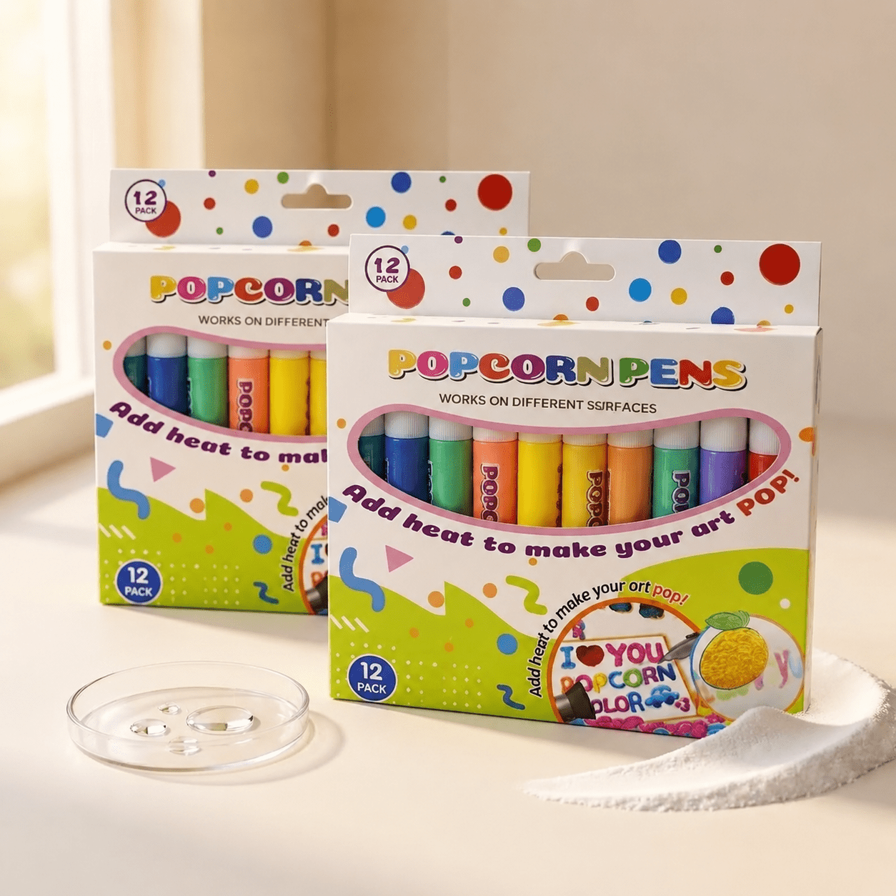 TEMU 2 Sets Of 24 Embossed Art Pens, Three-dimensional Popcorn Pens, Craft Drawing Pens, Creative Graffiti Pens For Making Birthday Cards, Holiday