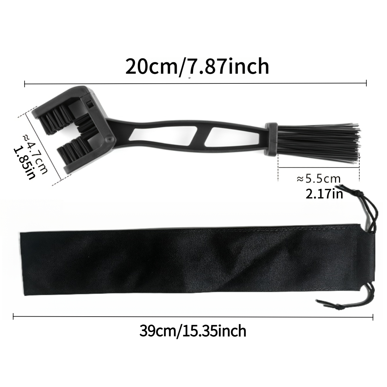 TEMU Motorcycle Bike Chain Washer Long Handle Brush And Storage Bag, Bicycle Cleaning Tool, Chain Hair Brush Sprocket Cleaning Brush