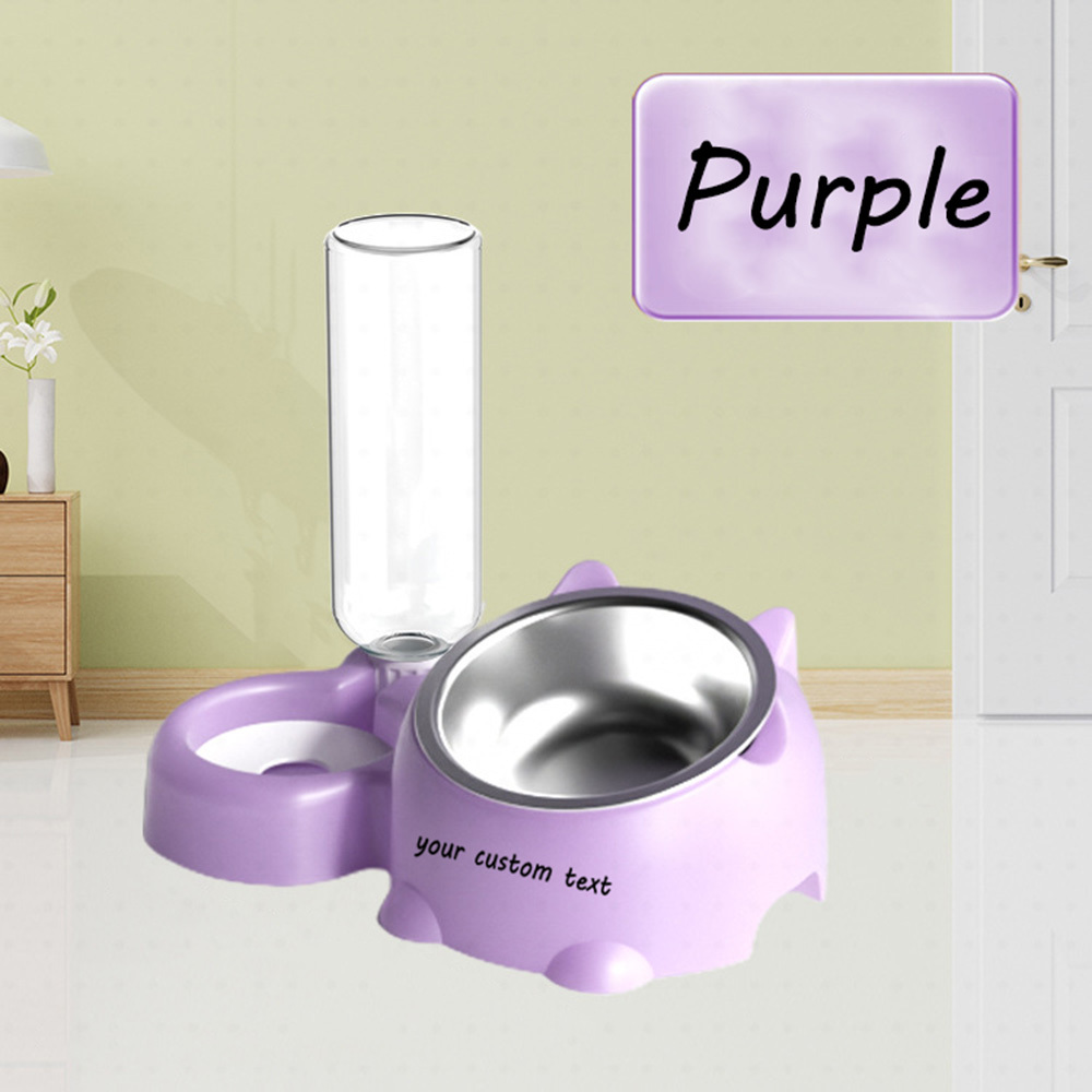 TEMU Personalized Pet Bowl Dog Food Feeder Water Dispenser Automatic Refill Cat Food Dish Pet Supplies Custom Gift For Your Pet With Pet Family