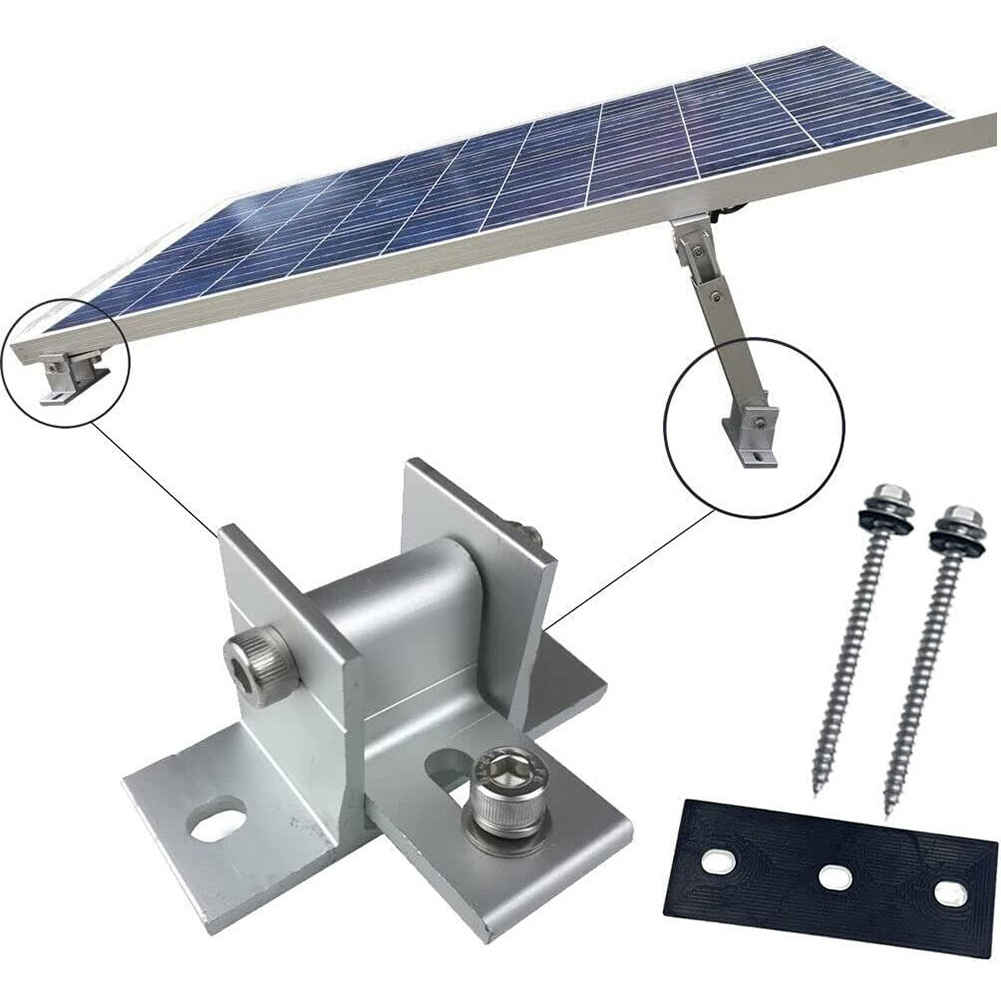 E-shop 4er-Pack Verstellbare Solarhalterung für flache Metalldecken, bietet exzellente Anpassungsfähigkeit für sowohl gewerbliche als auch private