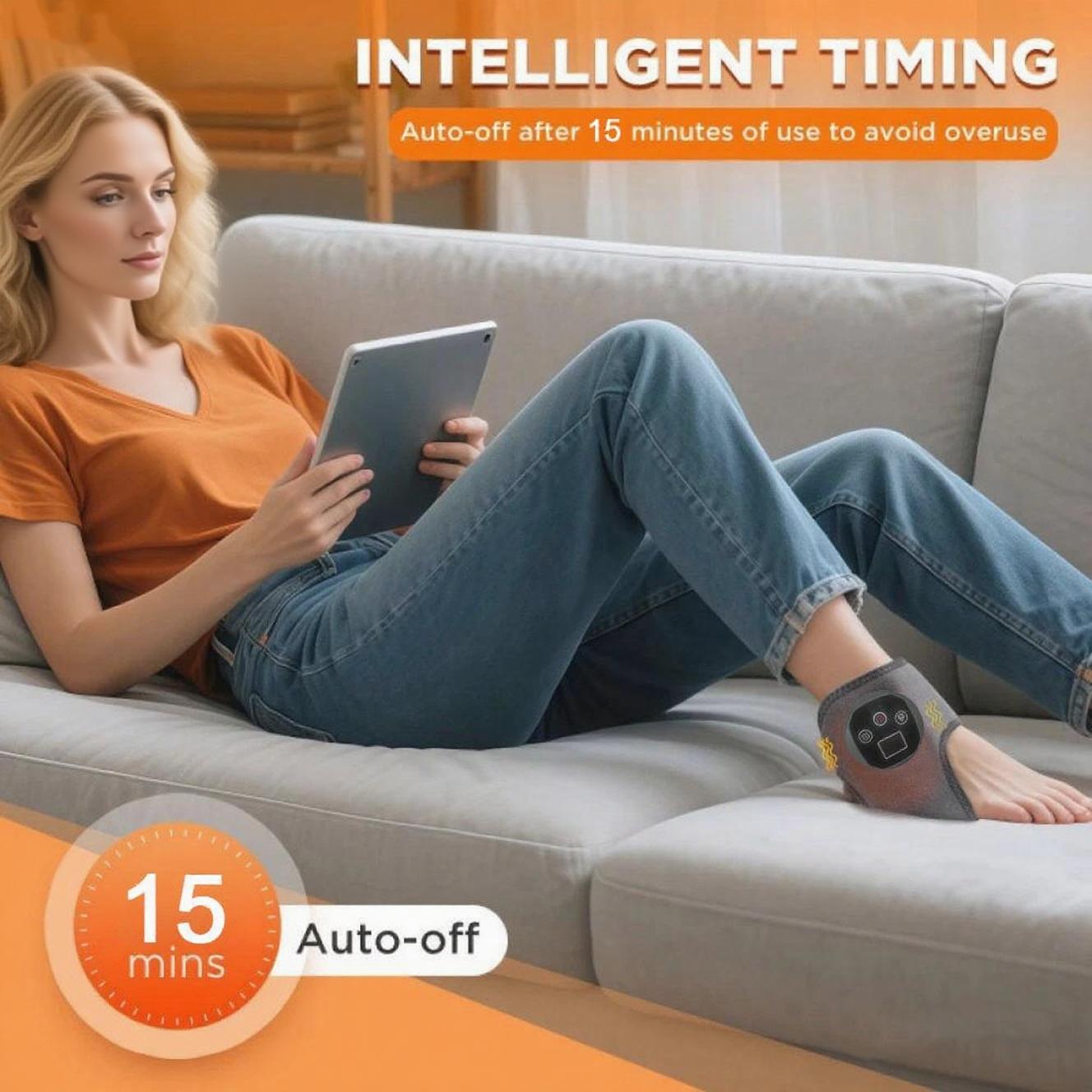 an ankle heating massager featuring 3 vibration   4 heating settings usb charging support   massage functionality and a portable design Product details 0