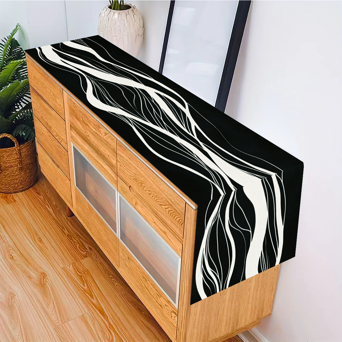 TEMU 1pz Tovaglietta Astratta e - Tessuto Poliestere , Design Moderno ed Elegante per Decorazione da , Regalo per San Valentino e Capodanno,