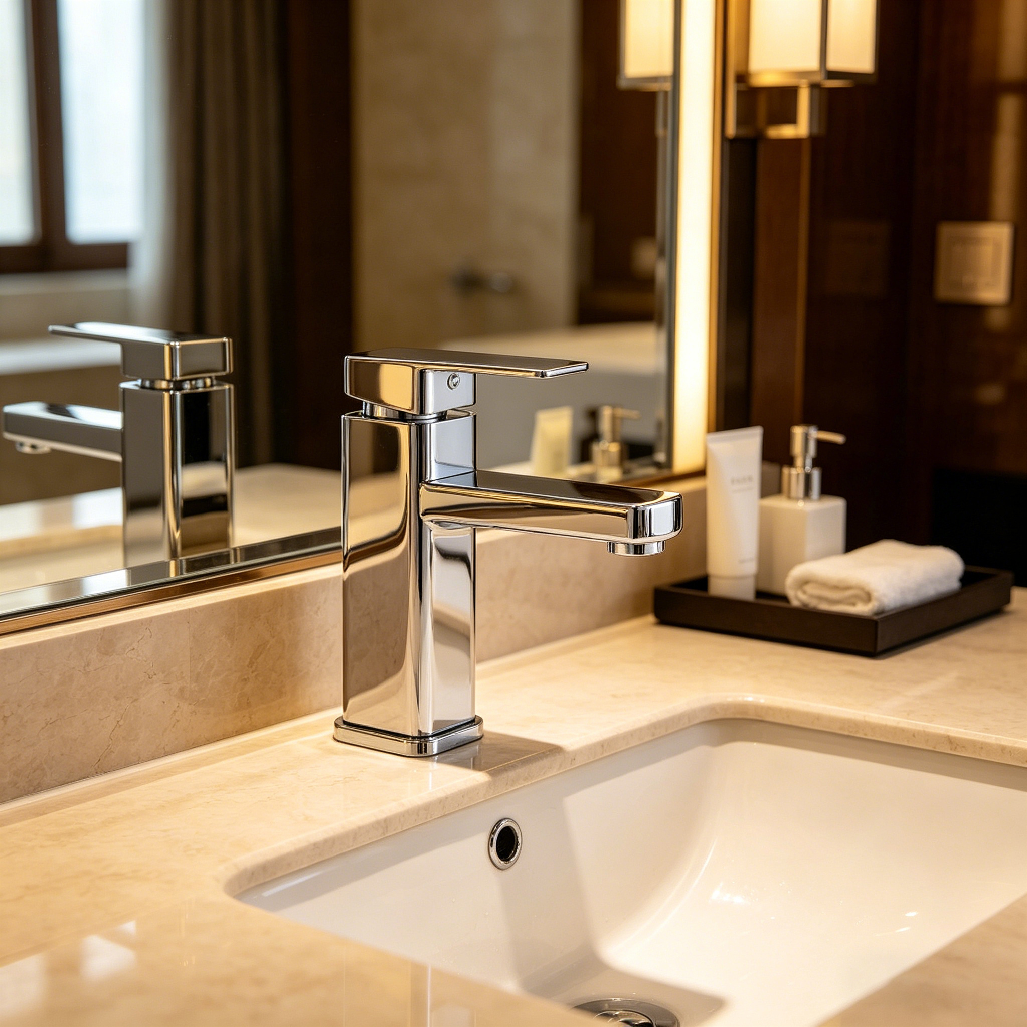 Bathroom Waterfall Washbasin Tap Chrome Single Lever Mixer Tap For Washbasin, Hot And Cold Adjustable, Bathroom Tap Water- Brass, Brushed New