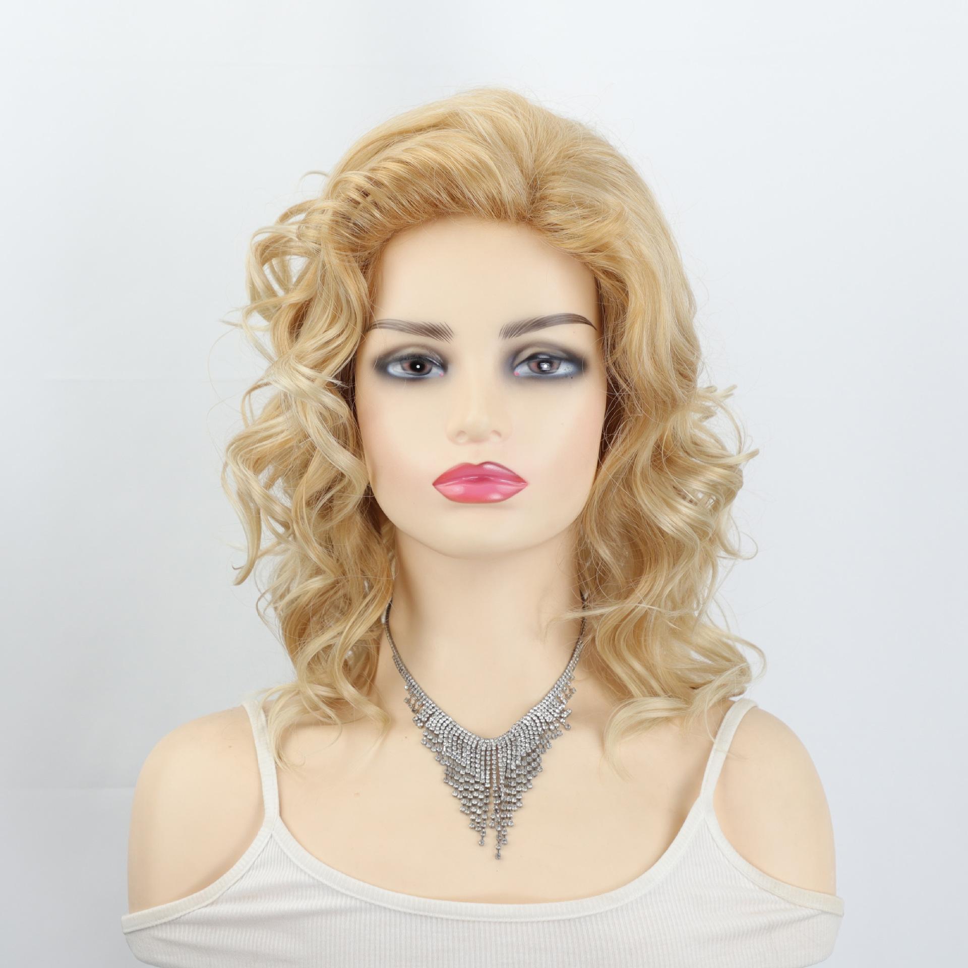 women s long curly high gloss heat-resistant synthetic fiber wig with breathable rose mesh cap -  /blonde/black/red/gray/white, volume &   for daily wear, halloween, christmas, carnival - beginner-friendly &  , lengths   Product details 1