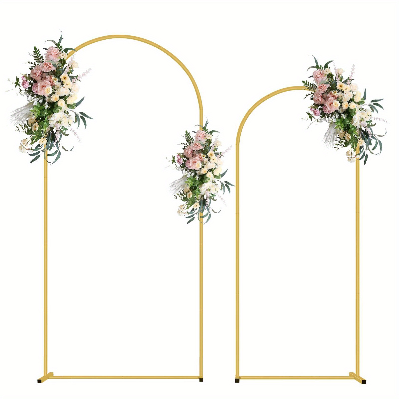 

2pcs Elegant Metal Wedding Arch Backdrop Stand, 6ft & 5ft, Freestanding Decoration Arches For , Party, Graduation, No Feather, No Power Needed