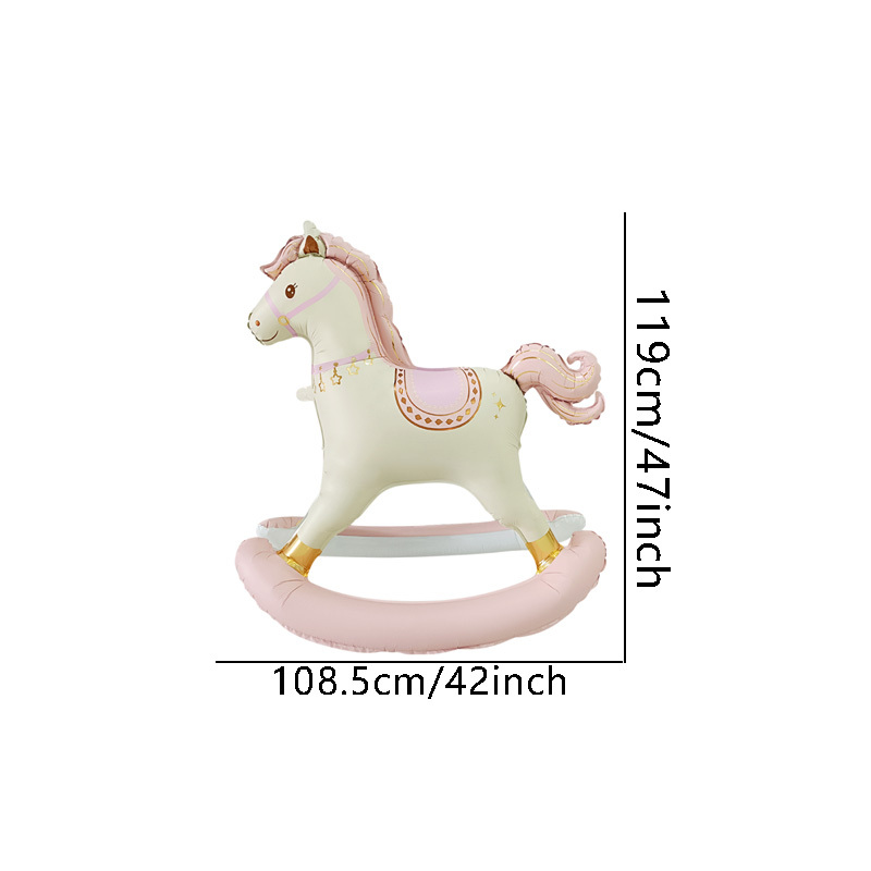 1pc Standing 3d Swinging Horse Foil Balloon, Indoor Tabletop Party Decoration Placement Decor Birthday Party Atmosphere Background Room Decoration, For Halloween, Christmas