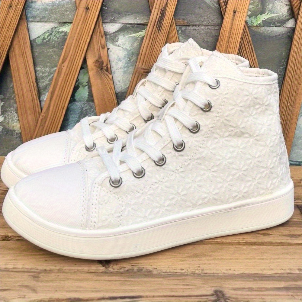 Sneakers, Women's High-Top Lace Skate Shoes with 2D Print - Premium Series, Fashionable and Design. Simple yet Elegant Style That Is Lightweight, Comfortable, Breathable, Moisture-wicking; Essential for Students During Back-to-school Season or