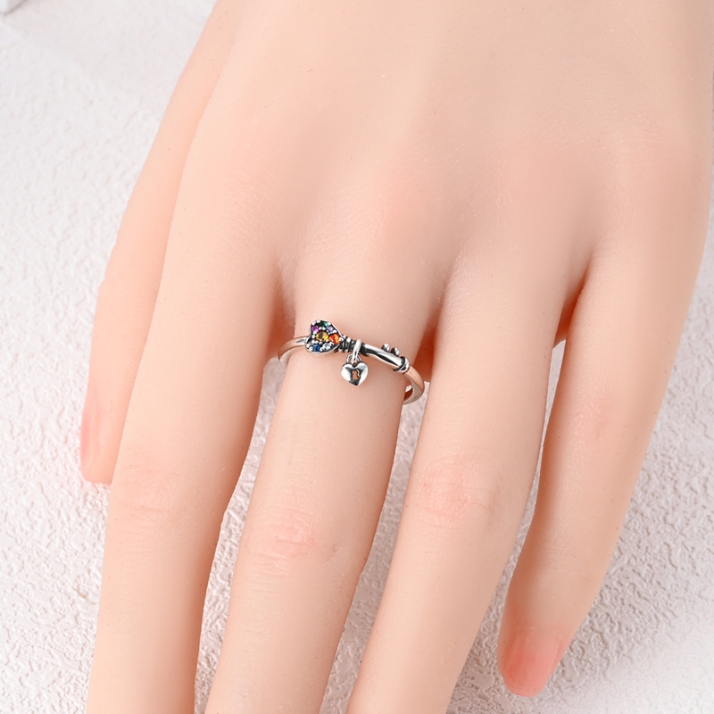 Women's Elegant 925 Sterling Silver Heart Lock Ring