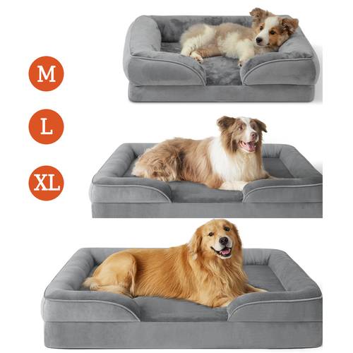 1pc m l xl xxl orthopedic foam dog bed for extra large dogs c shape orthopedic dog beds washable dog sofa bed with removable cover non slip with supportive foam couch design for pet rabbit furniture dog beds for crates