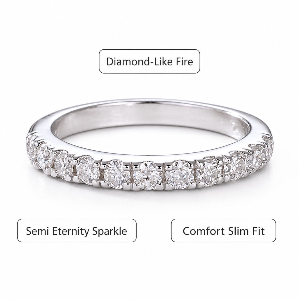 Men's Bling Moissanite Hip Hop Statement Ring, Fashion Accessory