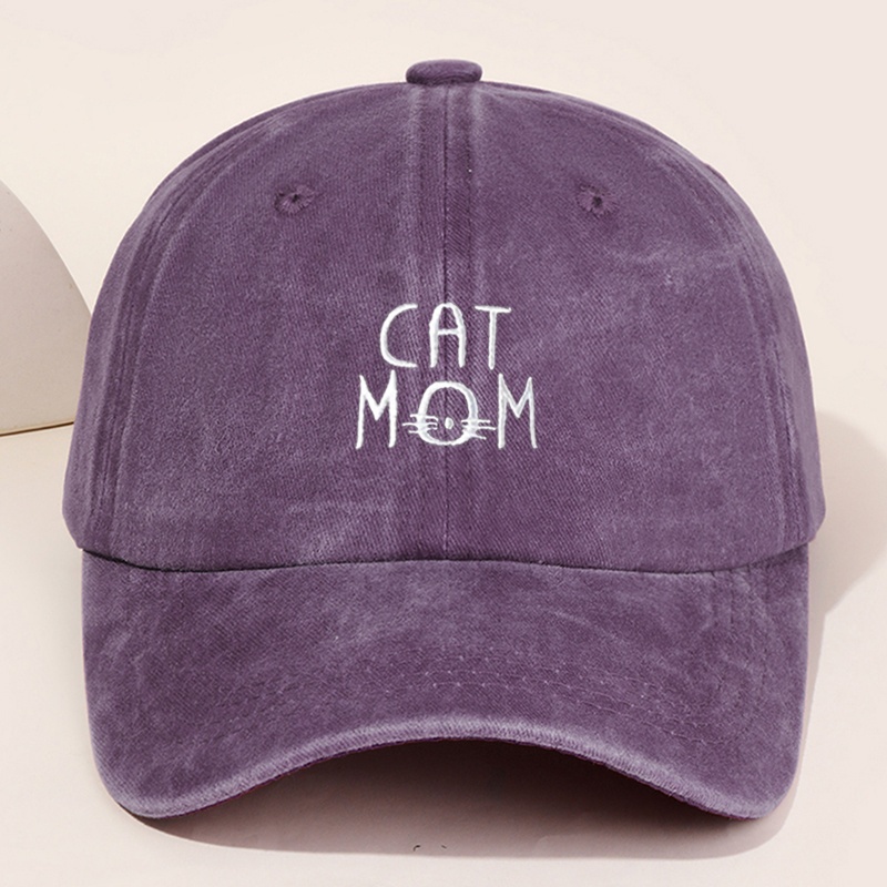 TEMU Gorra de béisbol bordada CAT-MOM para mujer, gorro unisex retro elegante para exteriores, visera versátil de moda, adecuada para deportes al ,