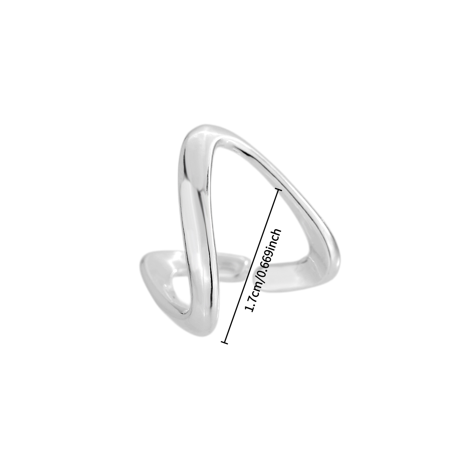 Women's Minimalist V-Shaped Geometric Line Ring, Adjustable Gift