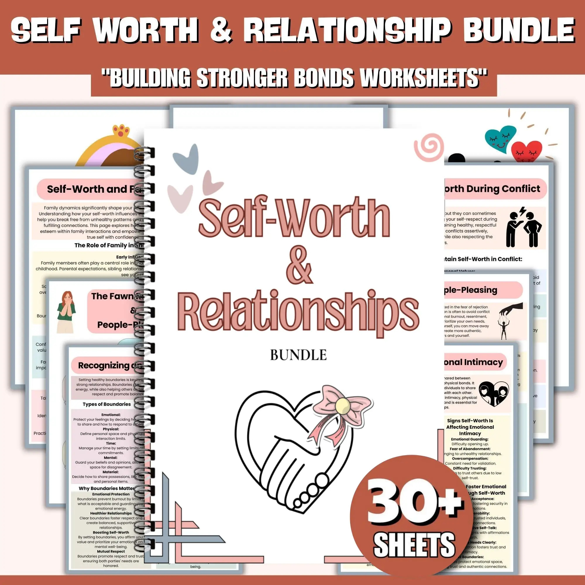 TEMU 1pc Self- And Relationship Planner Book - 30+ Pages Of Couple Relaxation Exercises, Individual Counseling, Development - Building Self-esteem,