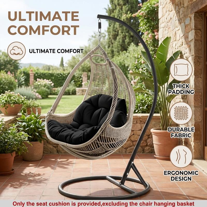 Indoor Outdoor Egg Chair Pad, Heavy Weight Fabric Durable, Soft Filling Like Clouds, User-Friendly Ties Fixation, for Study And Sunbathing, Suspended Seating Mat