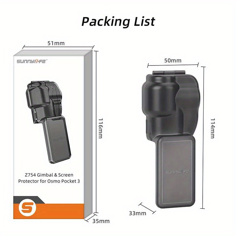 E-shop Gimbal und Displayschutzfolie für DJI Pocket 3 Kamera Schutzhülle Kratzfeste Hülle Objektivkappe für Pocket 3