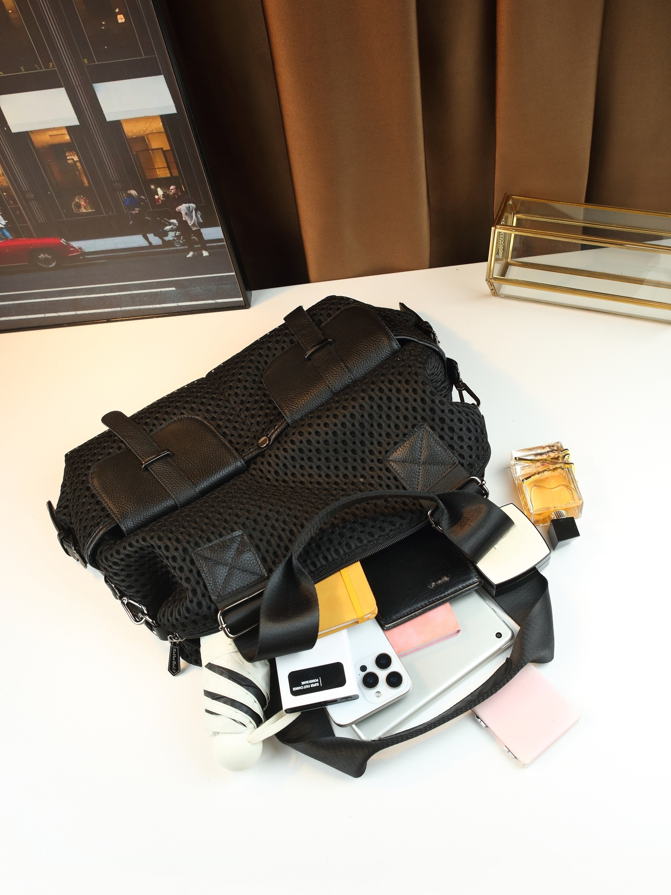 Nylon Tote Bag styled 4