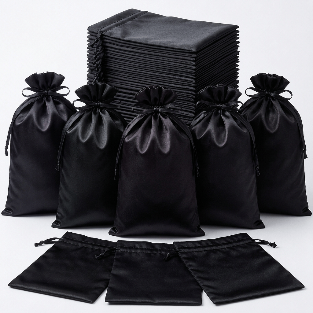 TEMU Lot de 24 sacs en satin à cordon de serrage, pochettes à bijoux en tissu multicolore, sacs de rangement souples et durables avec en ruban pour