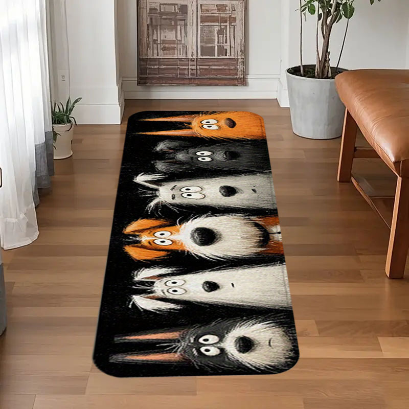 TEMU 1pc Cute Puppy Carpet - Soft Flannel Floor Mat Suitable, Living Room, Laundry & Bathroom - Machine-washable Adorable Dog - Christmas ( & Cozy)