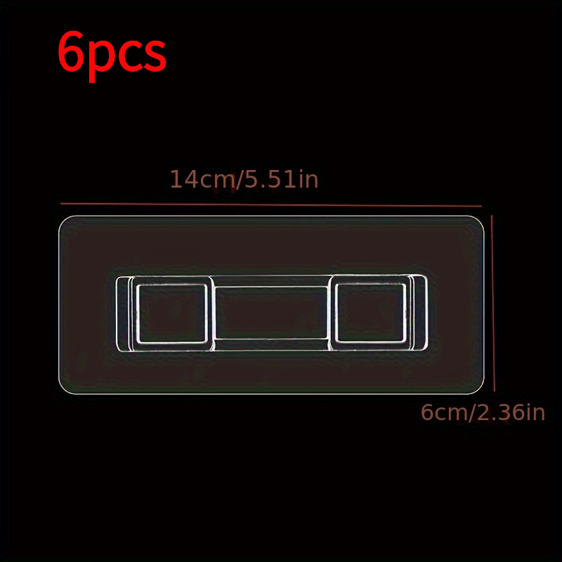 E-shop 6er-Pack selbstklebende Wandhaken für das Badezimmer, Kunststoffmaterial, stilvolles Design, kein Bohren erforderlich, starke Haftkraft,