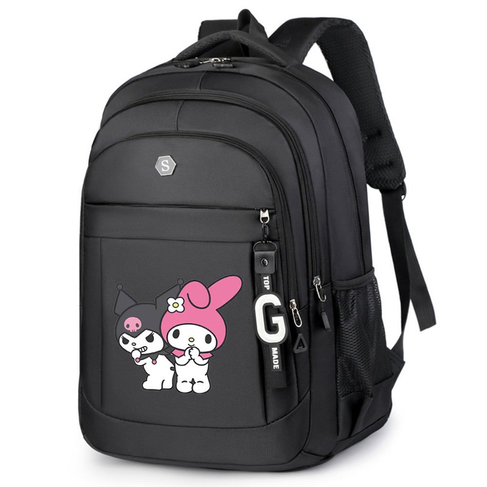 TEMU 1pc Kuromi Backpack - Large Capacity School Backpack With Kuromi Characters, Multiple Compartments, Side Pockets, Padded Shoulder Straps -