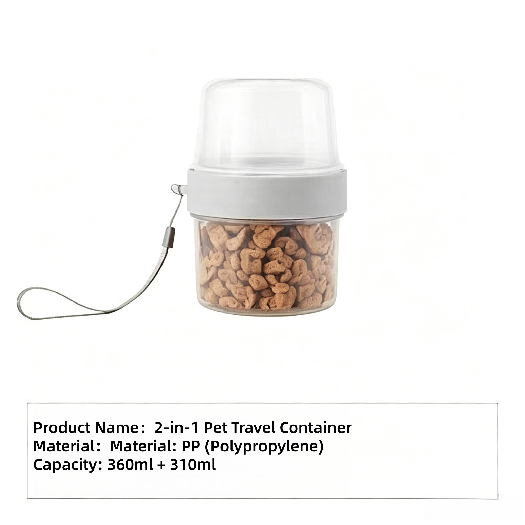 Image of 2-in-1 Portable Pet Food & Water Container, Leakproof Travel Feeder Bowl For Dogs Cats, Outdoor Walking Camping Hiking Pet Supplies