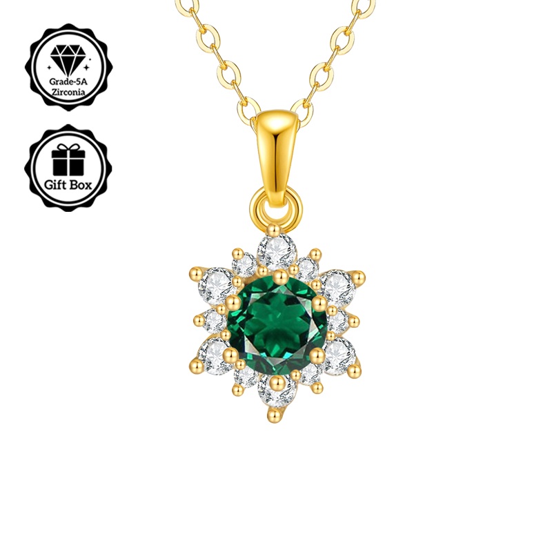 5A Zirconia Pendant Necklace, Adjustable Length