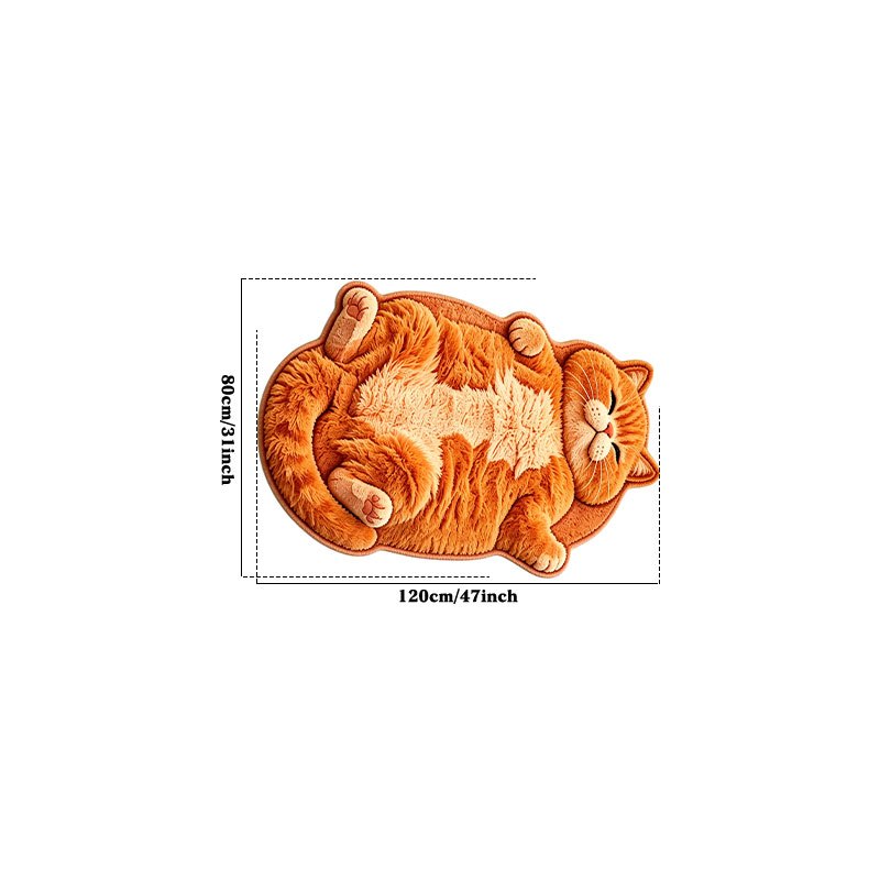 TEMU Tappeto in velluto con , pittura 2D, stile peluche , 1 pz, irregolare, , gatto , , , per camera da letto, comodino, , confortevole, per , ,