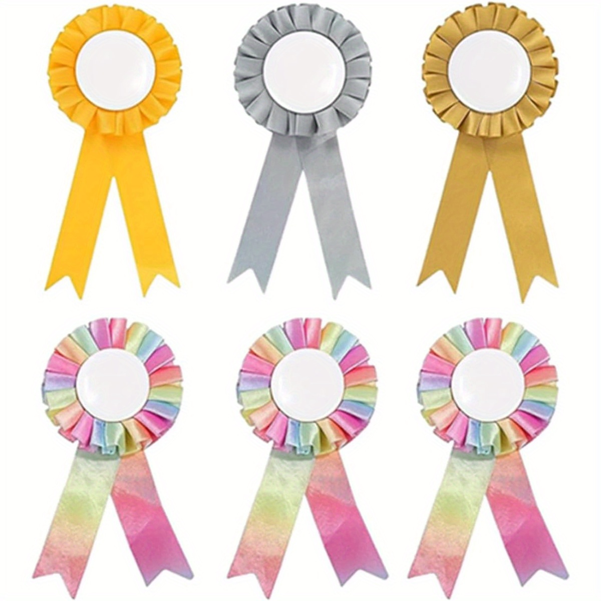 Image of 6pcs Colorful Chest Flower Dress Up Accessory Set - Party Supplies Set Celebration Festival Chest Flower Birthday Chest Flower Rosettes For , Suitable For Birthdays, Parties