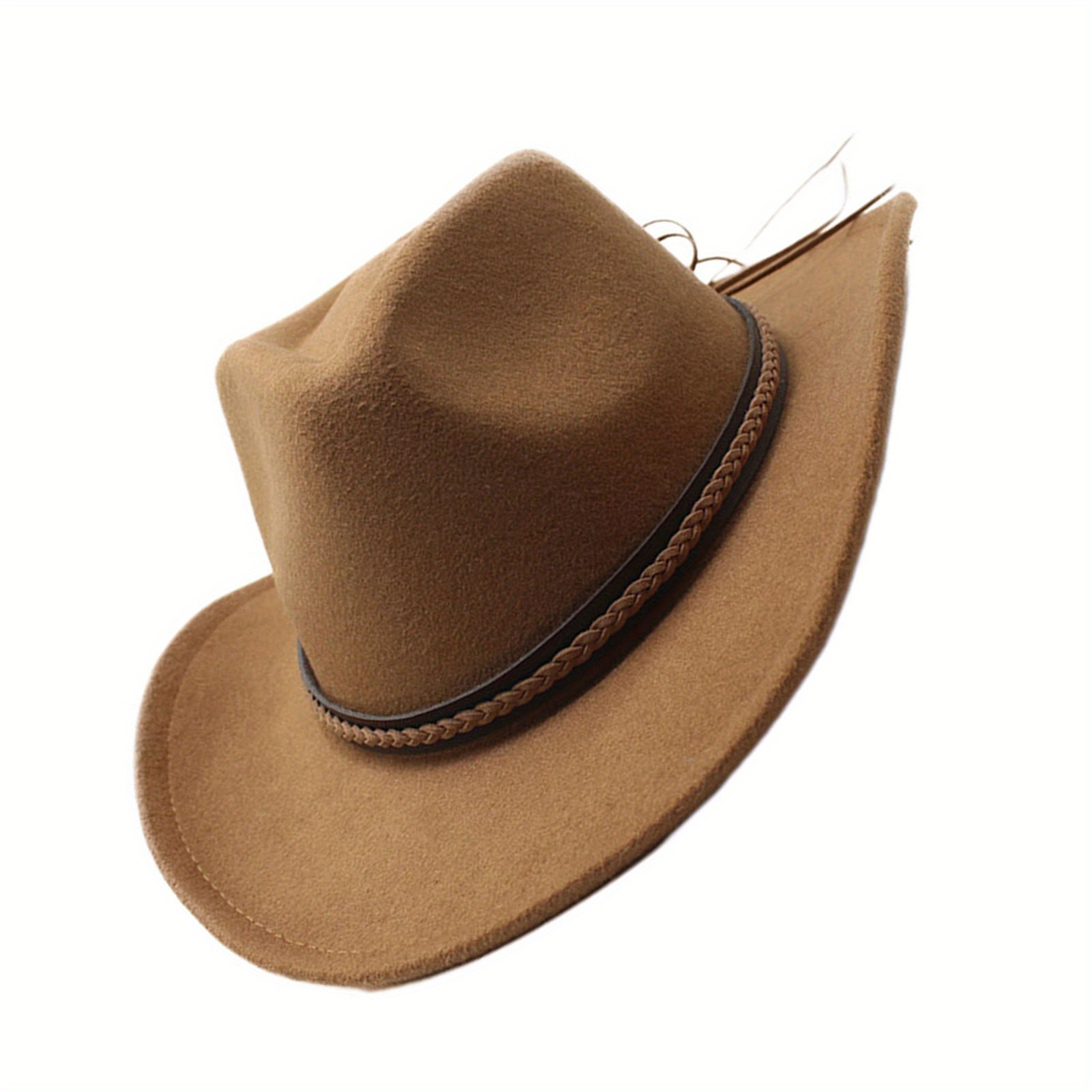 unisex retro classic western cowgirl hat - wide brim felt  display picture 2